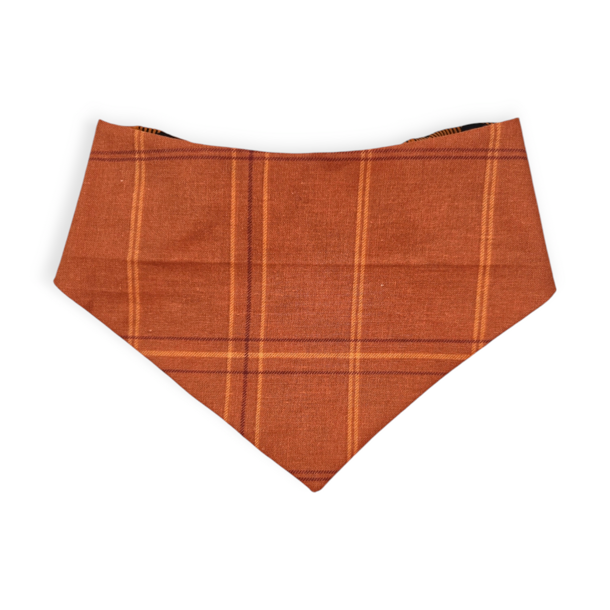 Longhorns/Orange Plaid Slip-on Scrunchie Bandana (Medium)