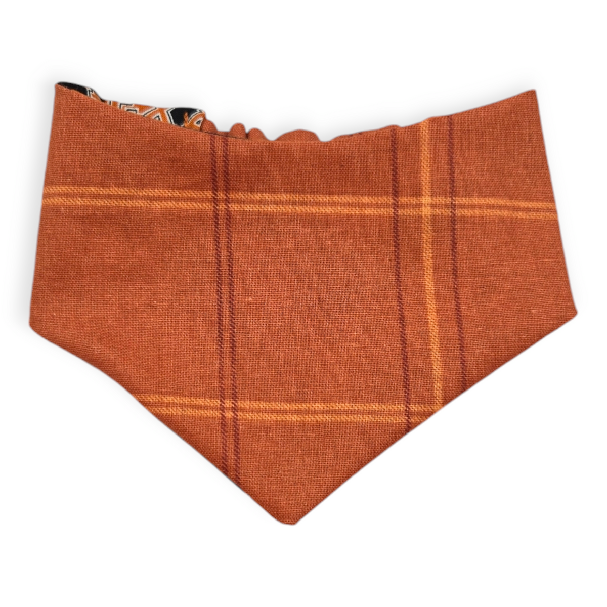 Longhorns/Orange Plaid Slip-on Scrunchie Bandana (X-Small)