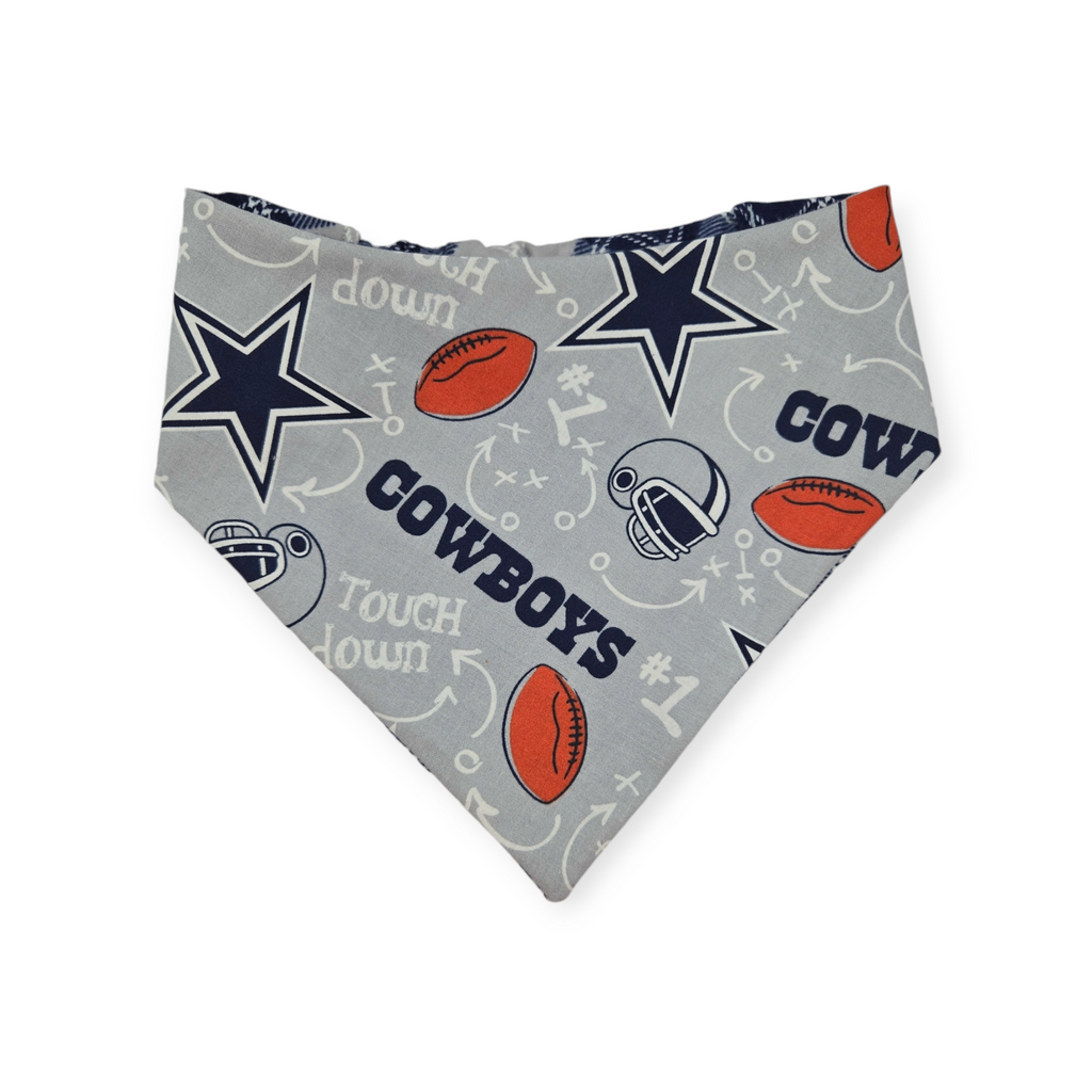 Cowboys/Dallas Plaid Reversible Slip-on Scrunchie Bandana (Large)