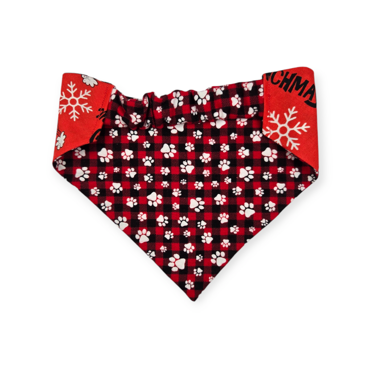 Grouchy/Buffalo Plaid Slip-on Scrunchie Bandana (Medium/Large)