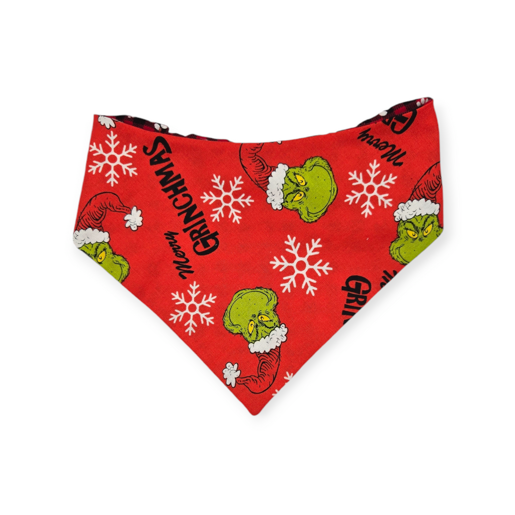 Grouchy/Buffalo Plaid Slip-on Scrunchie Bandana (Medium/Large)