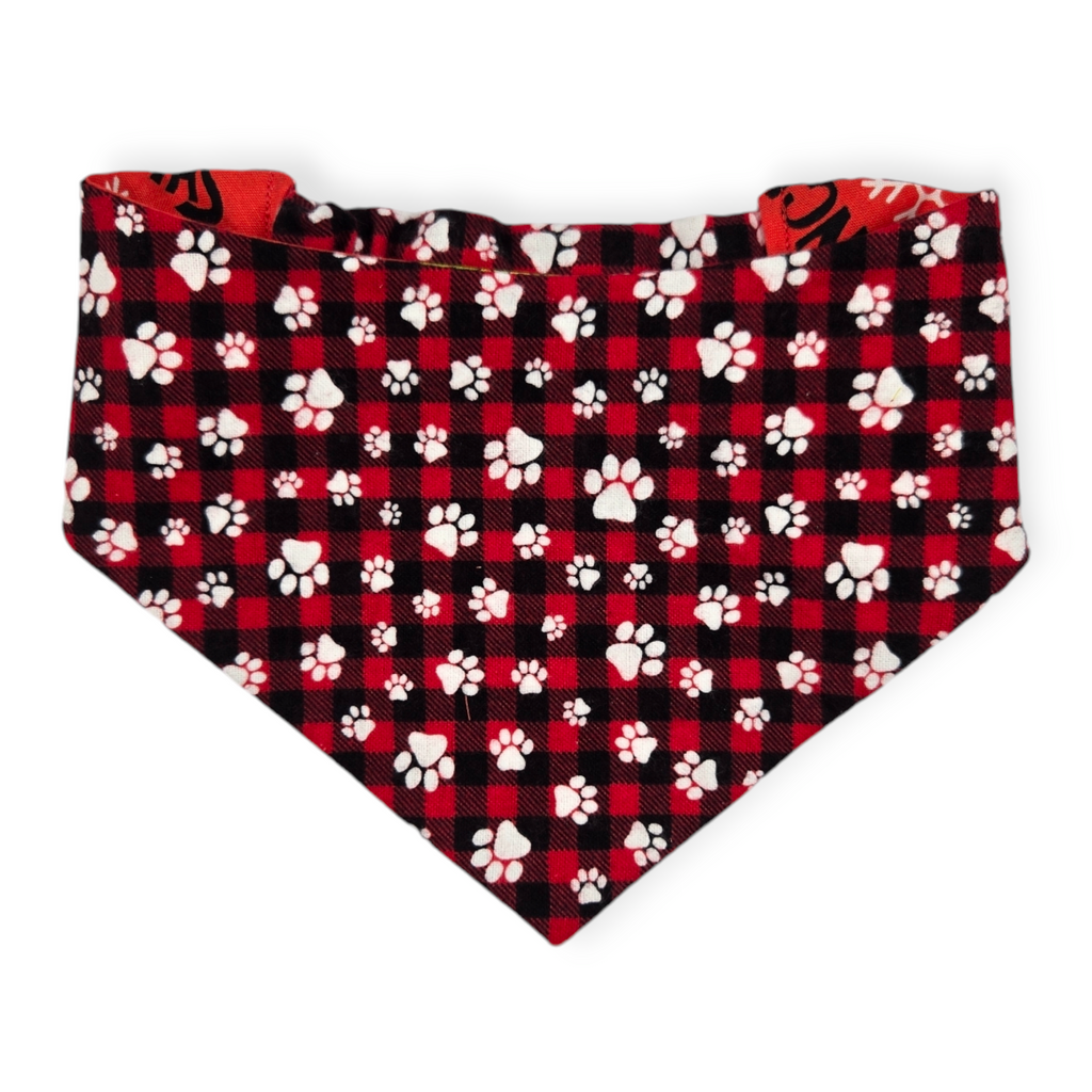 Grouchy/Buffalo Plaid Slip-on Scrunchie Bandana (Medium)