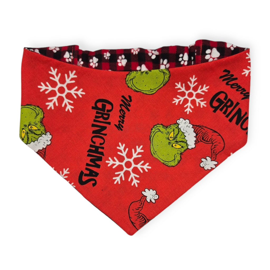 Grouchy/Buffalo Plaid Slip-on Scrunchie Bandana (Medium)