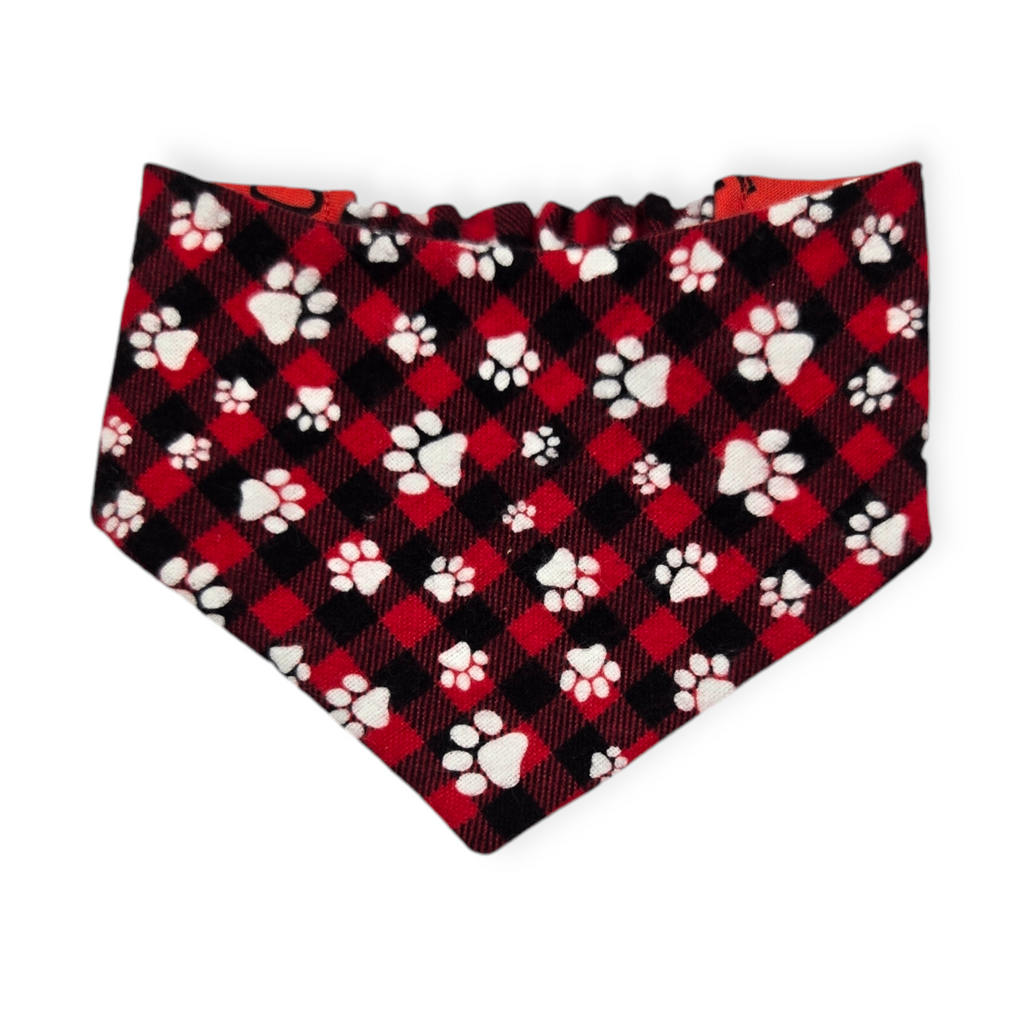 Grouchy/Buffalo Plaid Slip-on Scrunchie Bandana (X-Small)