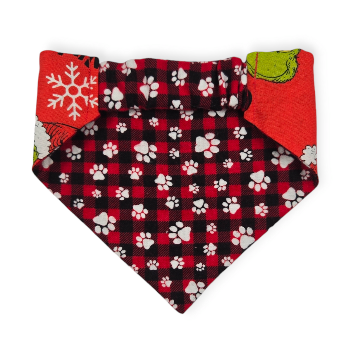 Grouchy/Buffalo Plaid Slip-on Scrunchie Bandana (Small)