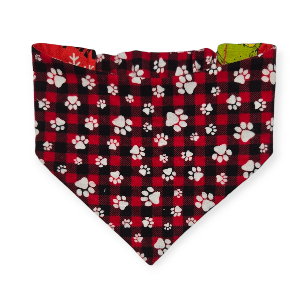Grouchy/Buffalo Plaid Slip-on Scrunchie Bandana (Small)