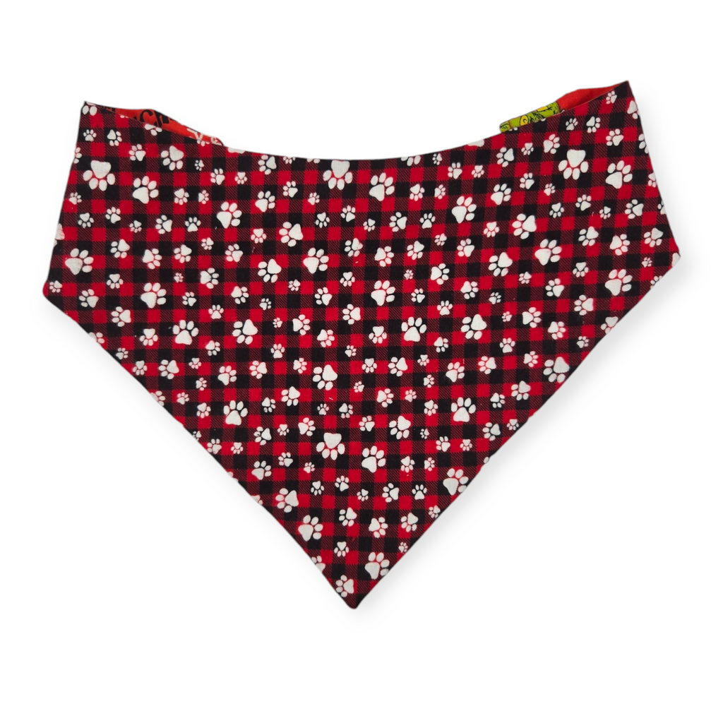 Grouchy/Buffalo Plaid Slip-on Scrunchie Bandana (X-Large)