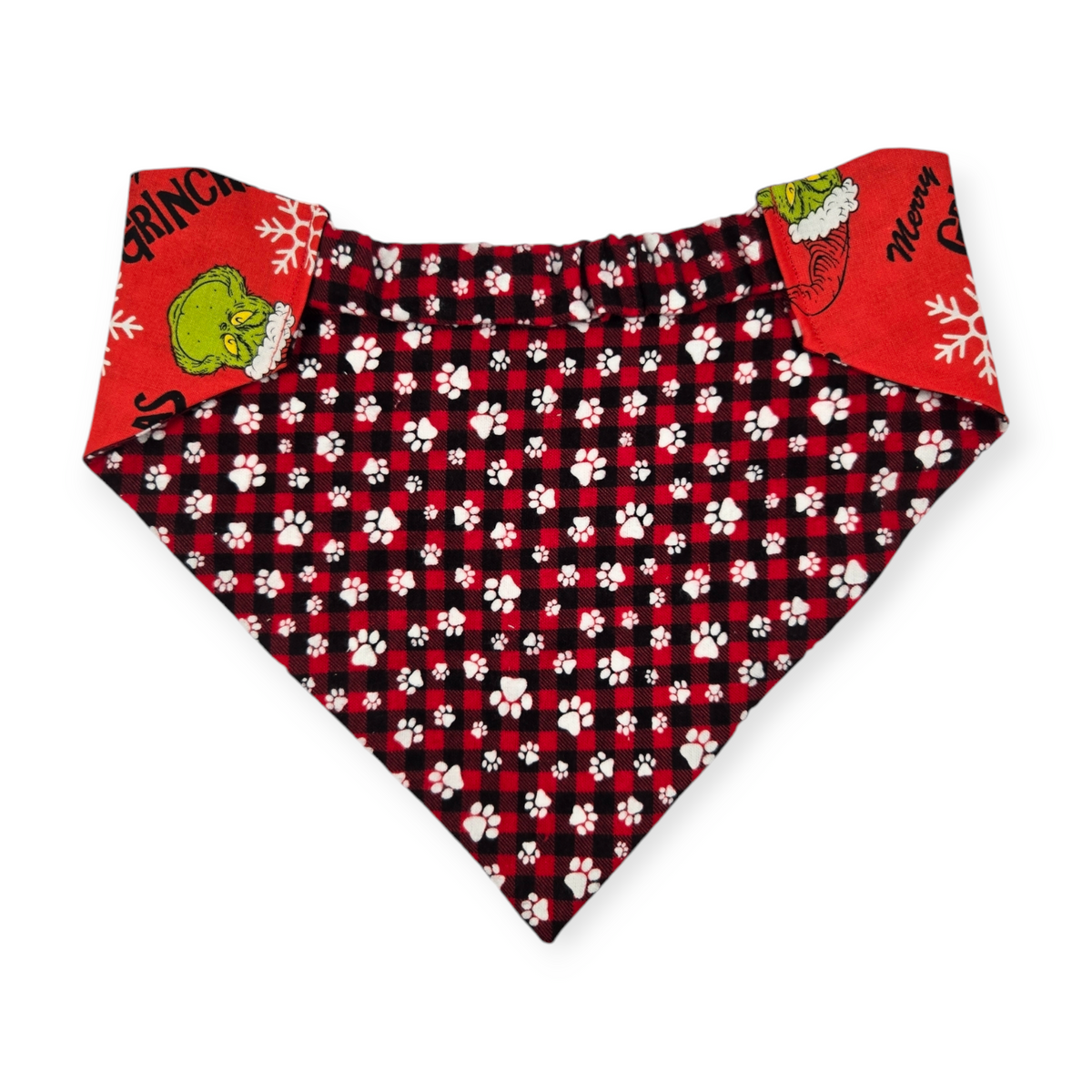 Grouchy/Buffalo Plaid Slip-on Scrunchie Bandana (X-Large)