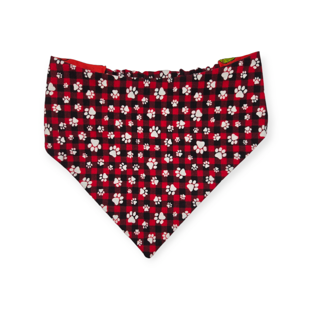 Grouchy/Buffalo Plaid Slip-on Scrunchie Bandana (Large)