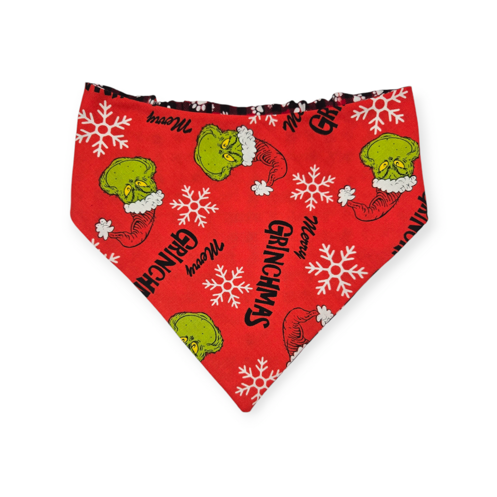 Grouchy/Buffalo Plaid Slip-on Scrunchie Bandana (Large)