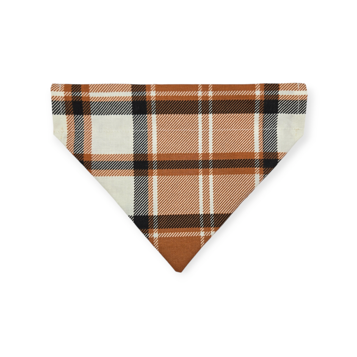 Cowboy Halloween/Burnt Orange Plaid Slide-on Pet Bandana (Small)