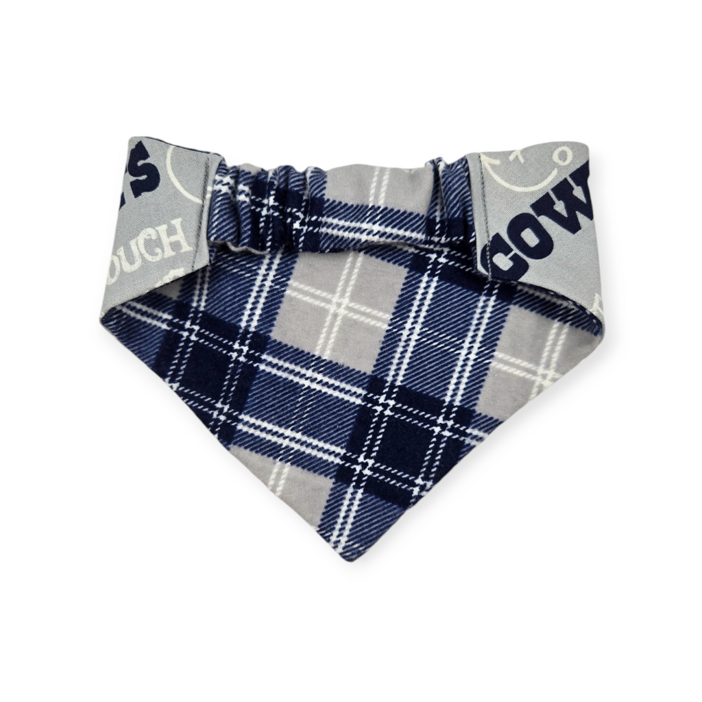 Cowboys/Dallas Plaid Reversible Slip-on Scrunchie Bandana (Small)