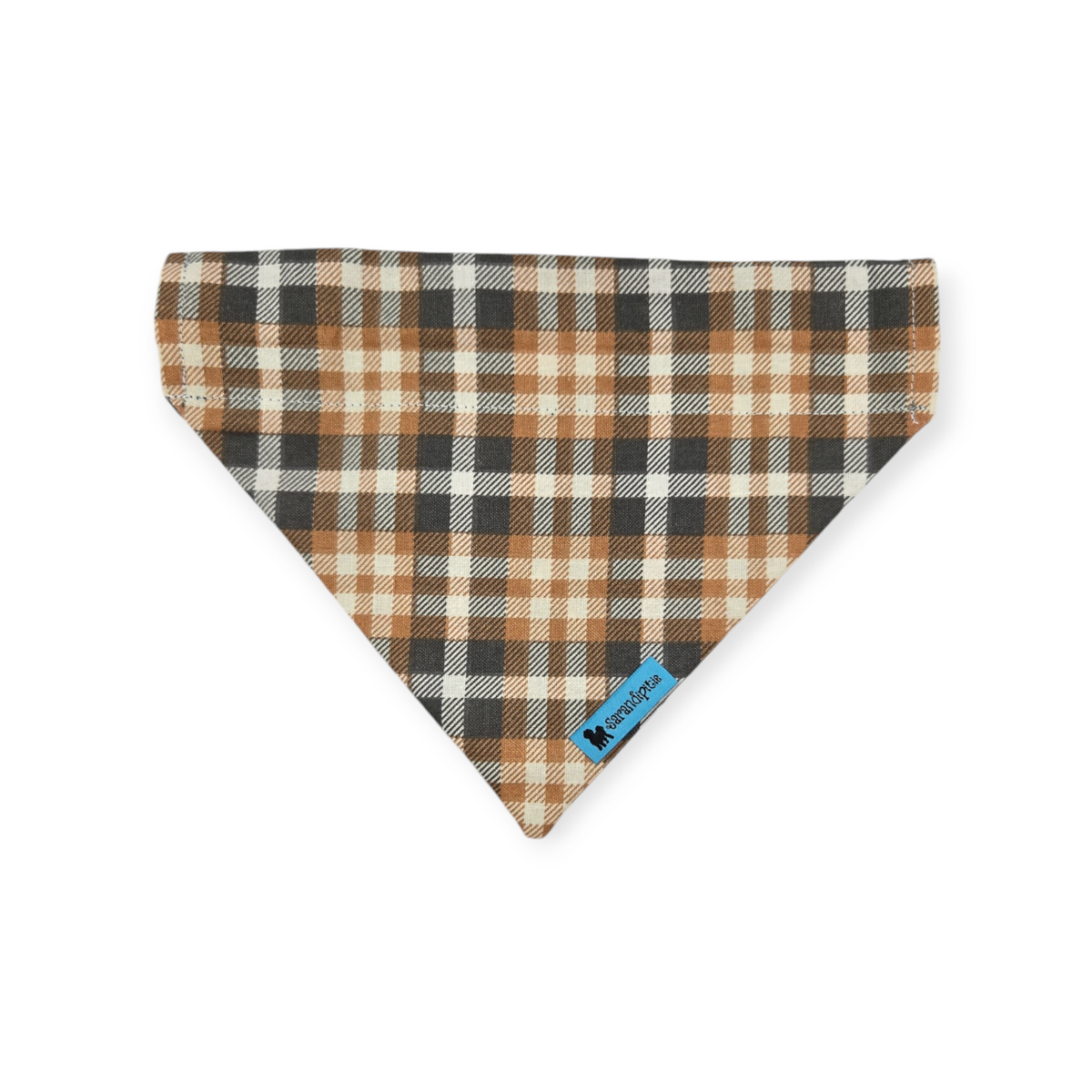 Retro Pumpkin Spice/Fall Plaid Reversible Slide-on Bandana (Small)