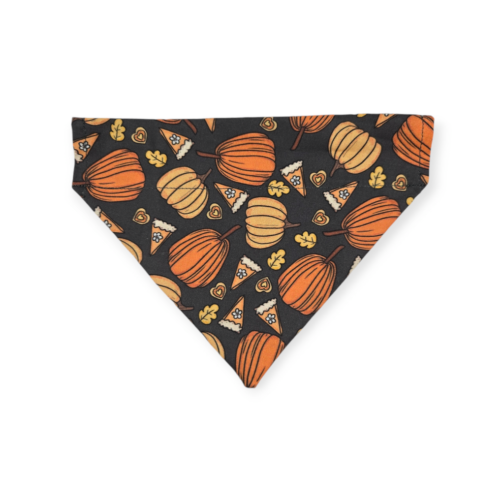 Retro Pumpkin Spice/Fall Plaid Reversible Slide-on Bandana (Small)