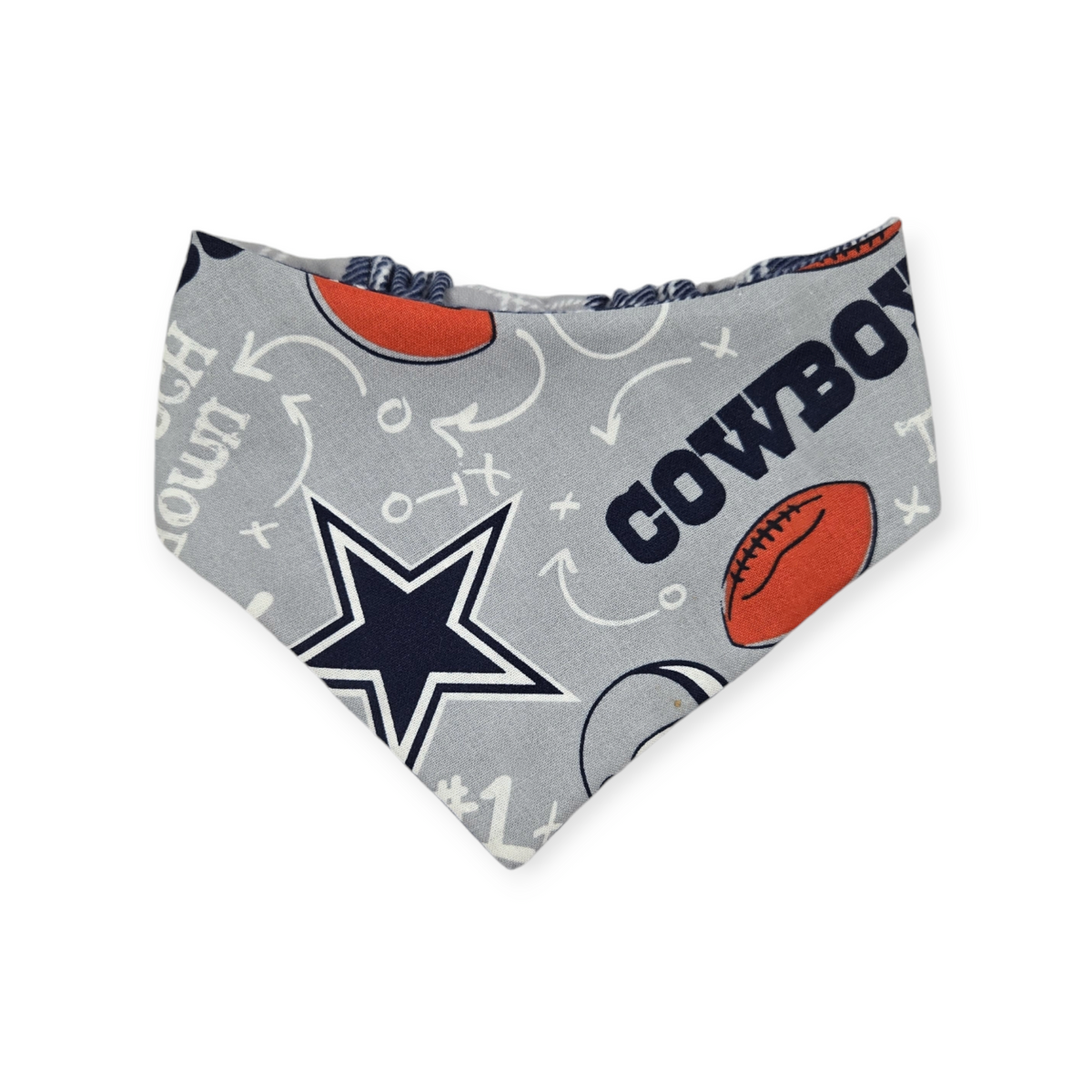 Cowboys/Dallas Plaid Reversible Slip-on Scrunchie Bandana (Small)