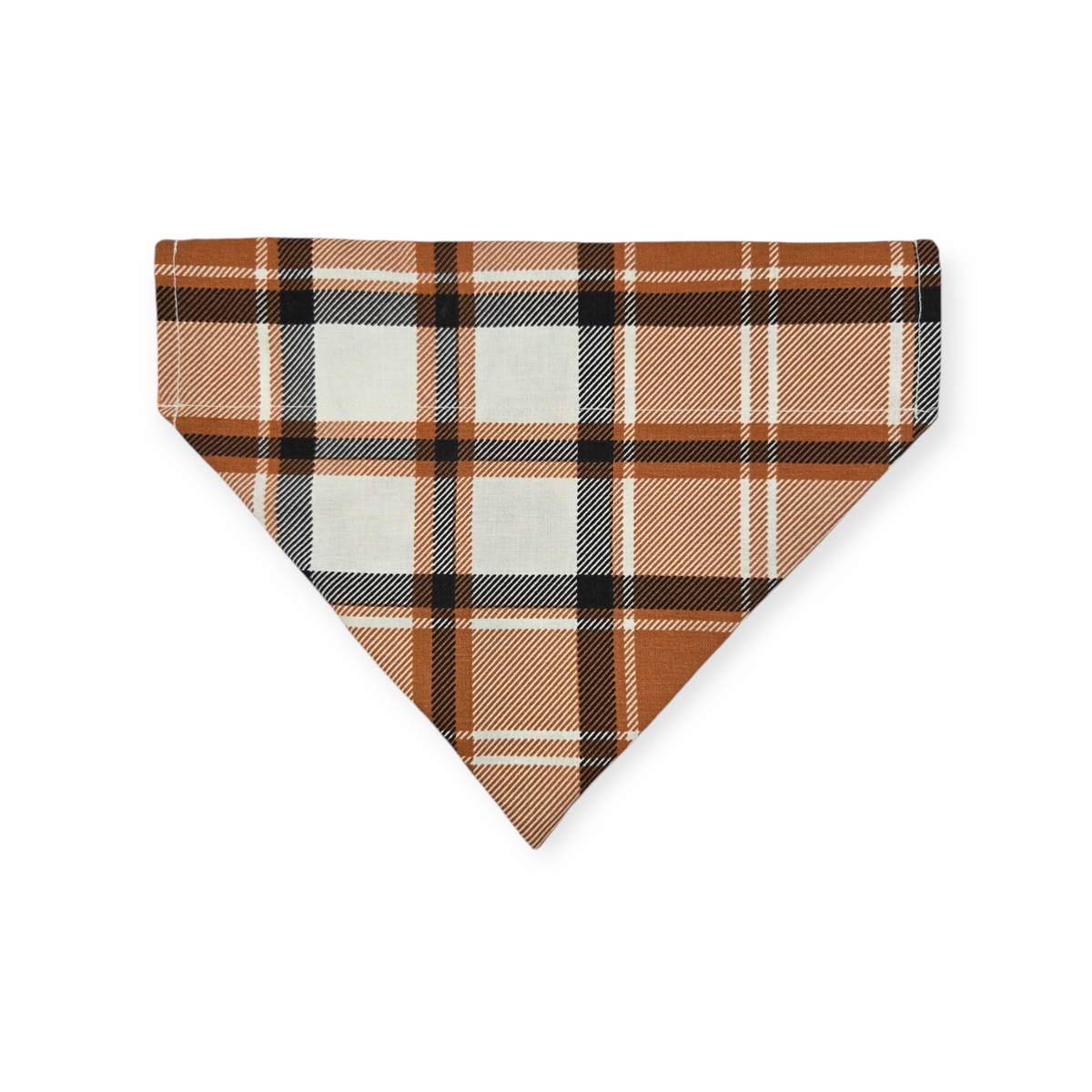 Cowboy Halloween/Burnt Orange Plaid Slide-on Pet Bandana (Medium)