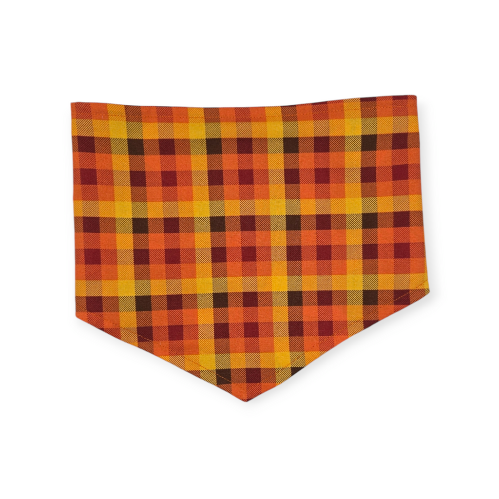 Astros/ Orange Fall Plaid Reversible Tie-on Bandana (Medium)