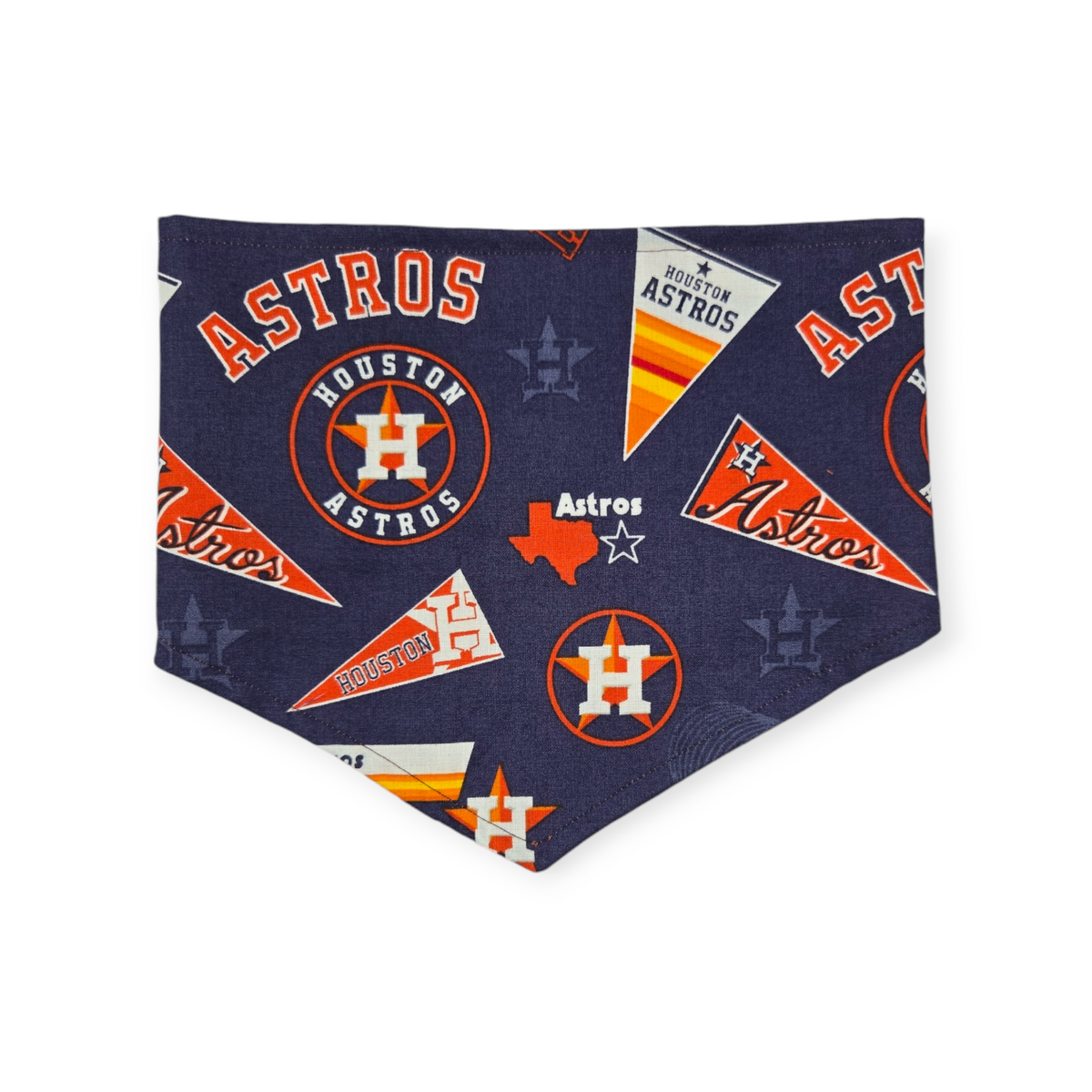 Astros/ Orange Fall Plaid Reversible Tie-on Bandana (Medium)