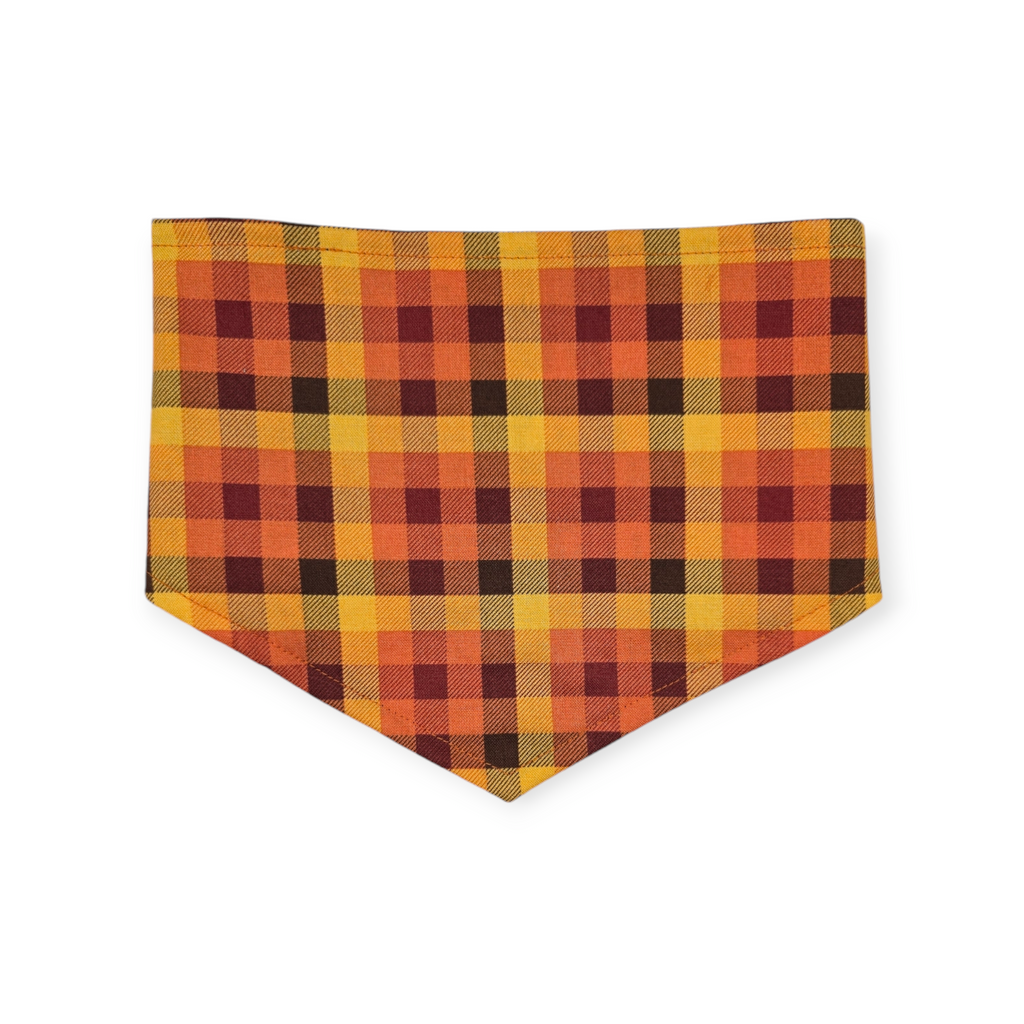 Astros/ Orange Fall Plaid Reversible Tie-on Bandana (Small)