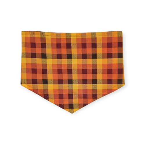 Astros/ Orange Fall Plaid Reversible Tie-on Bandana (Small)