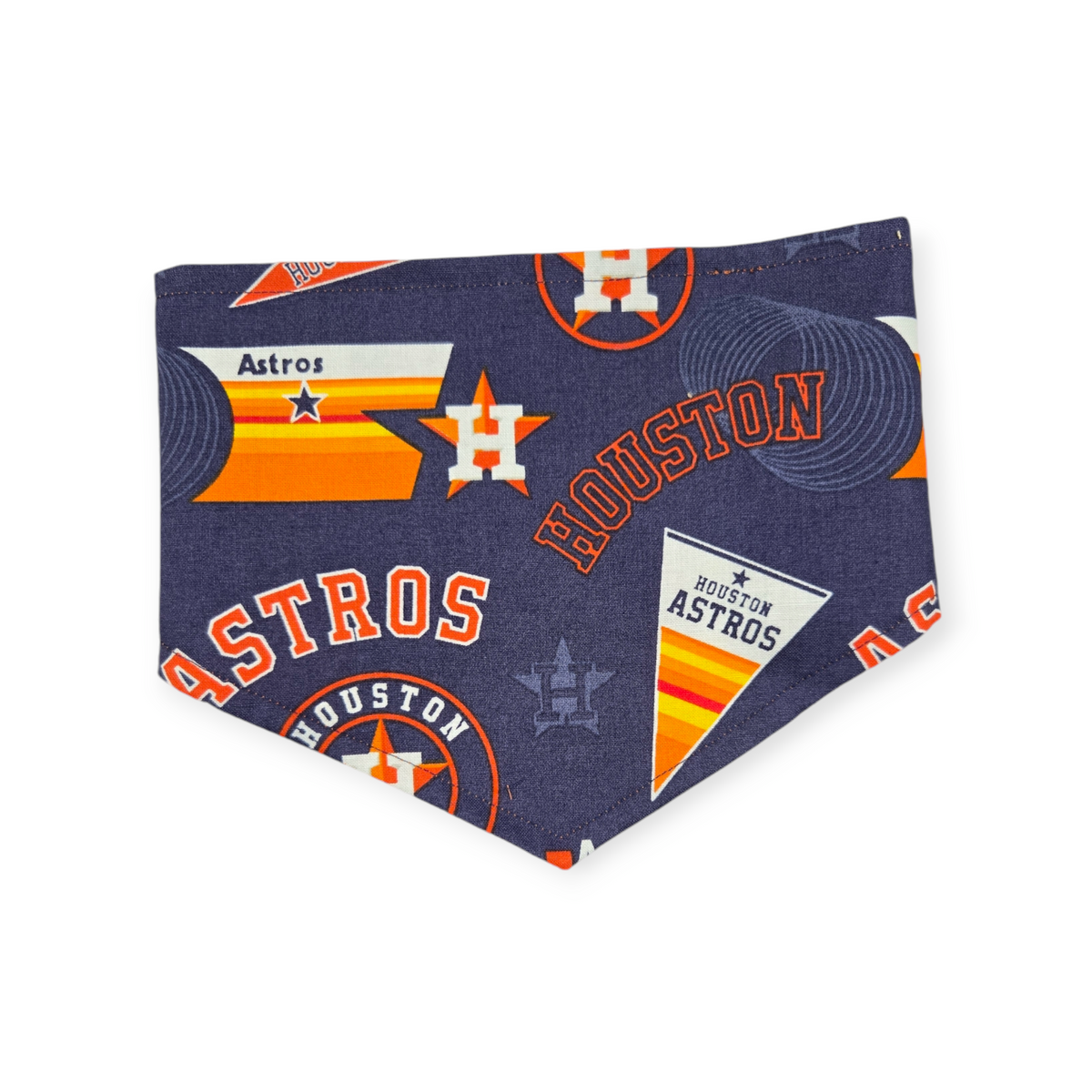 Astros/ Orange Fall Plaid Reversible Tie-on Bandana (Small)
