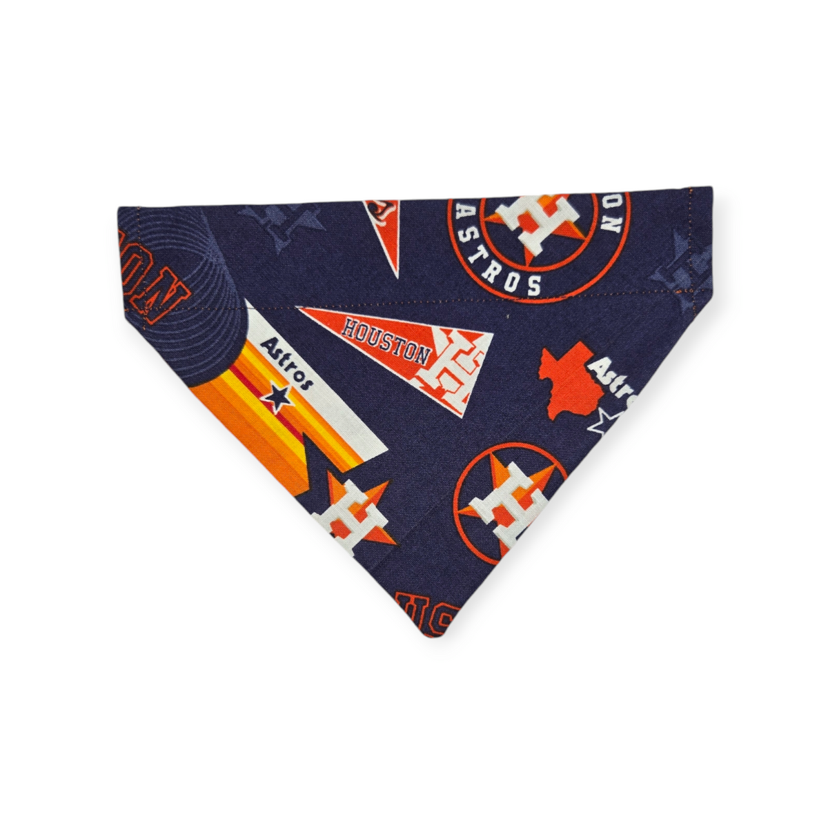 Astros/ Orange Fall Plaid Reversible Slide-on Bandana (Small)