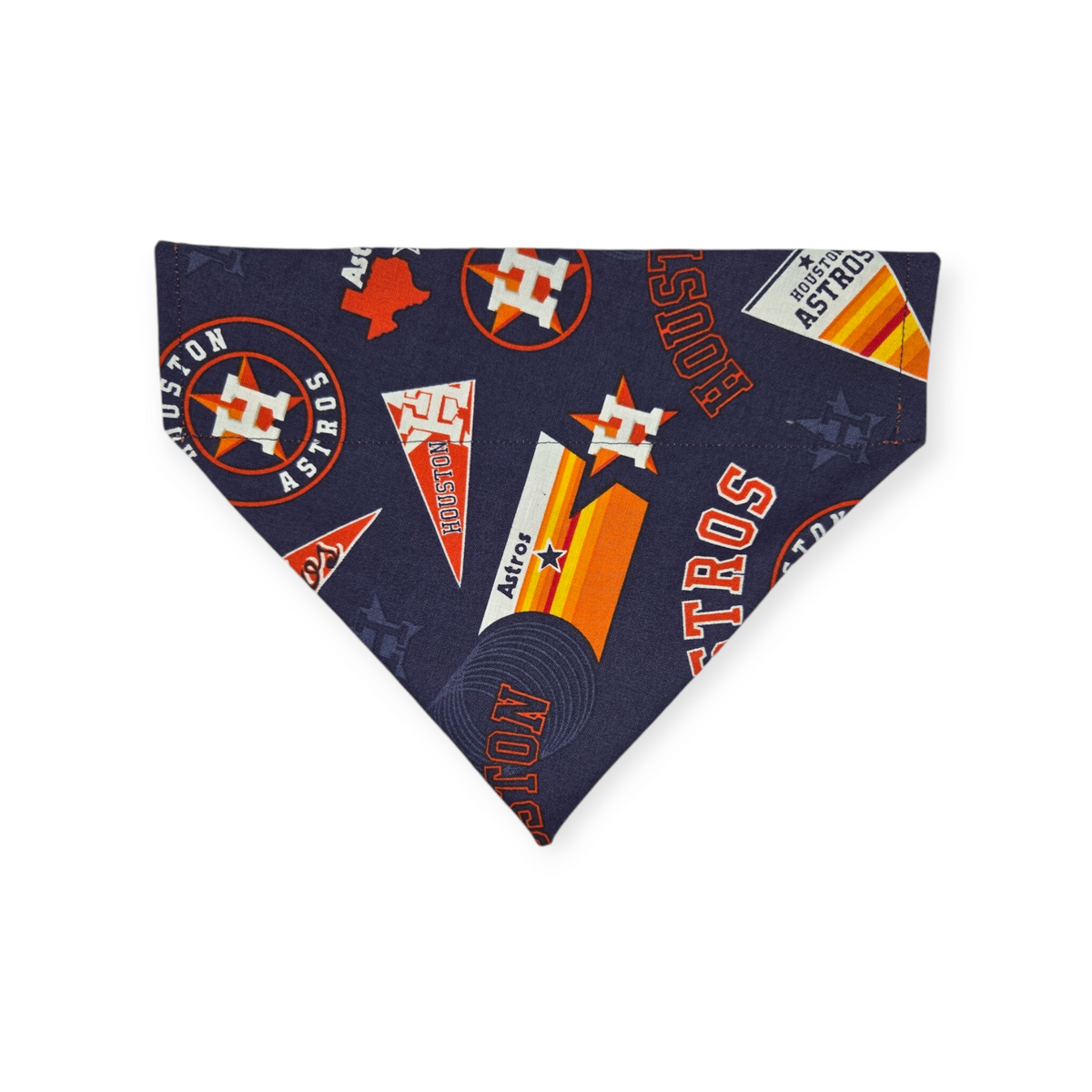 Astros/ Orange Fall Plaid Slide-on Pet Bandana (Medium)