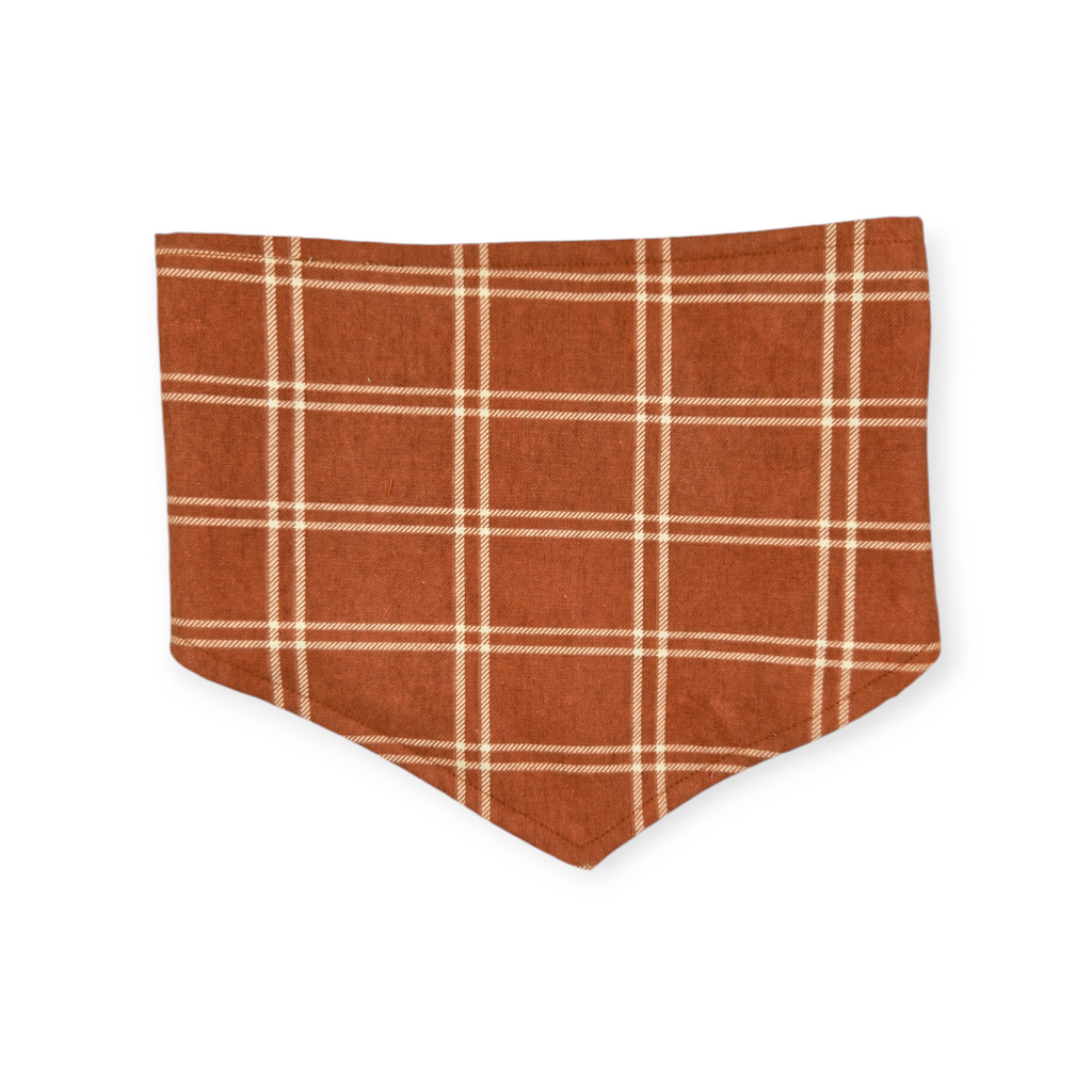 Christmas Ya'll/Rust Fall Plaid Reversible Tie-on Bandana (Medium)