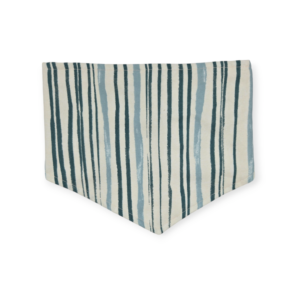 Vintage Milk & Cookies/Green Stripe Tie-on Bandana (Medium)
