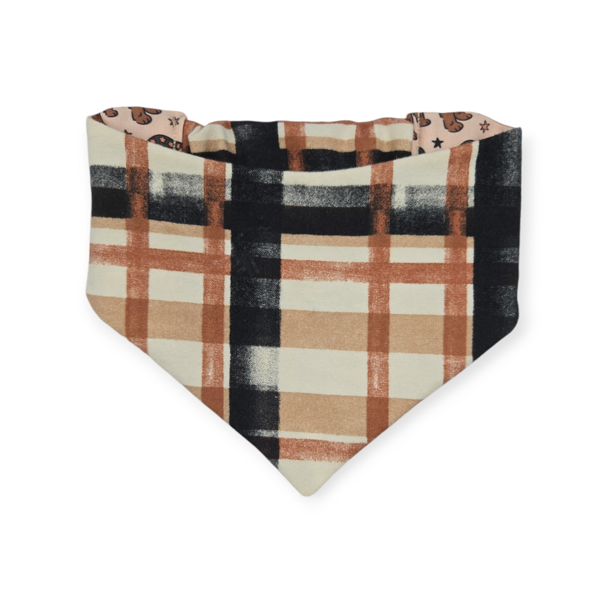 Halloween Witchy Dogs/ Brown Fall Plaid Slip-on Scrunchie Bandana (Medium)