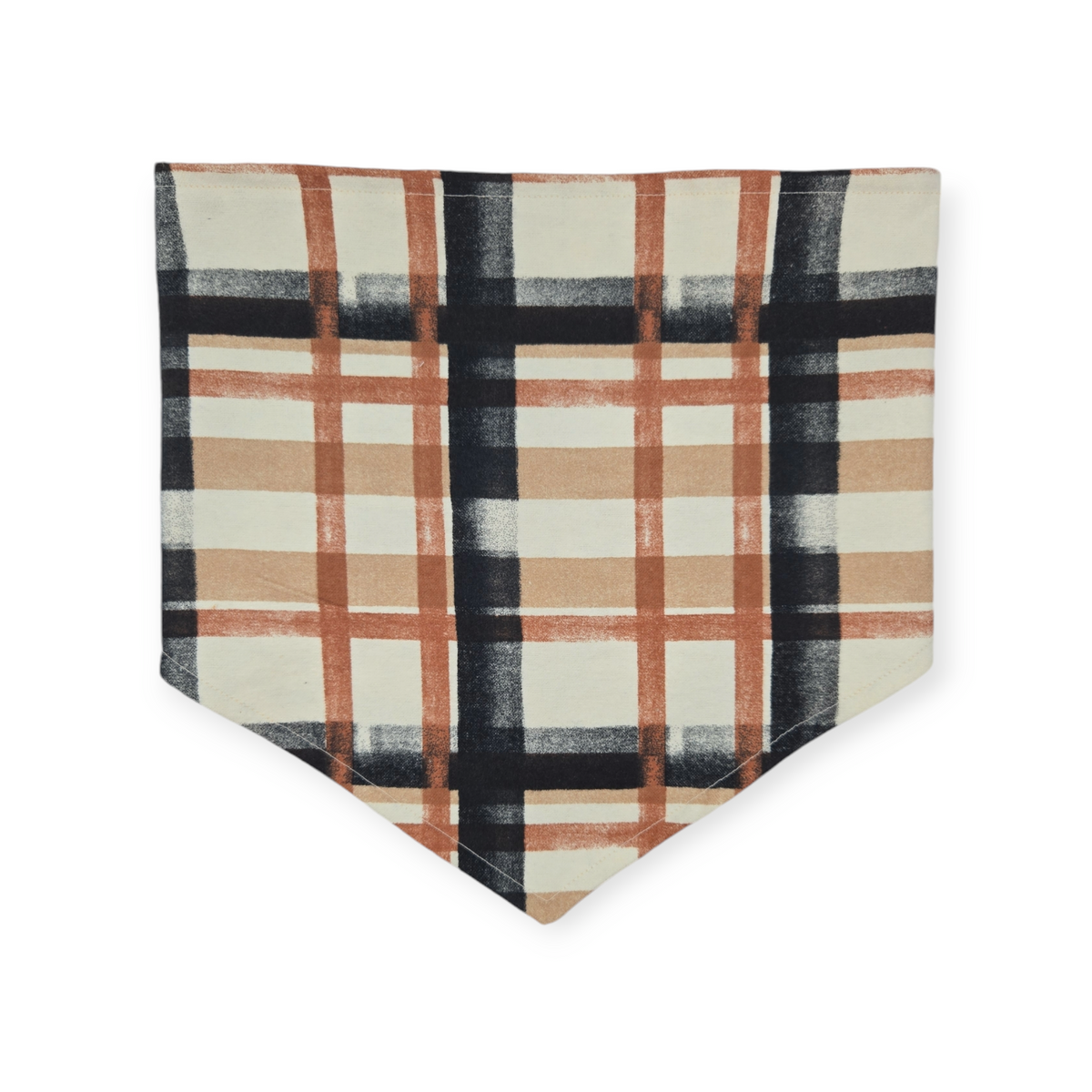 Halloween Witchy Dogs/ Brown Fall Plaid Reversible Reversible Tie-on Bandana (Large)