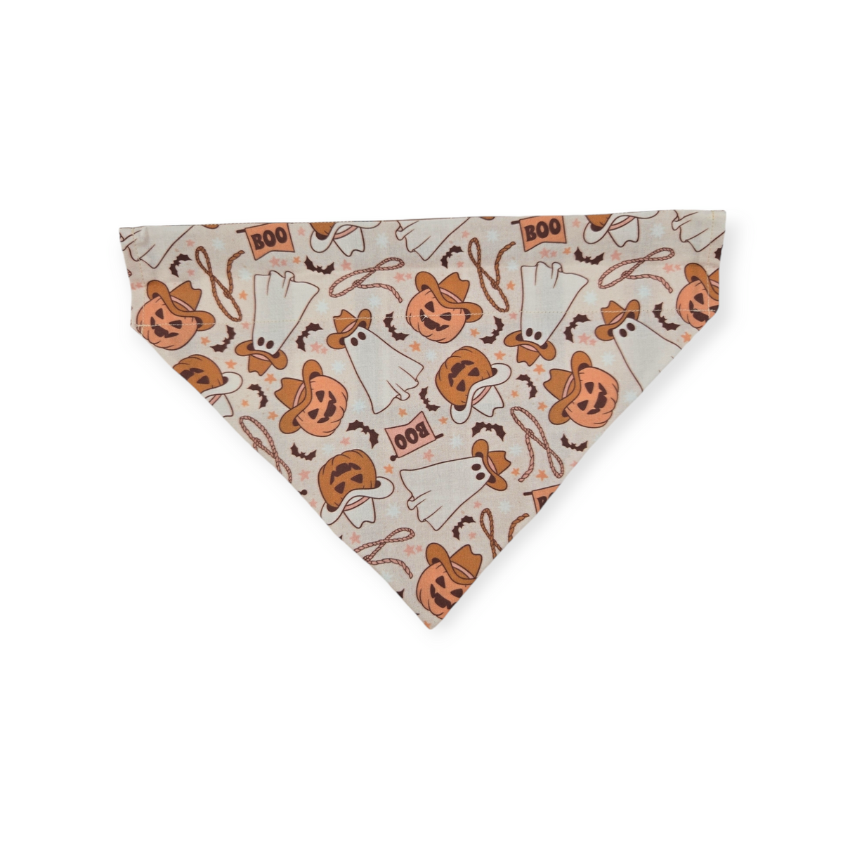 Cowboy Halloween/Burnt Orange Plaid Slide-on Bandana (Large)