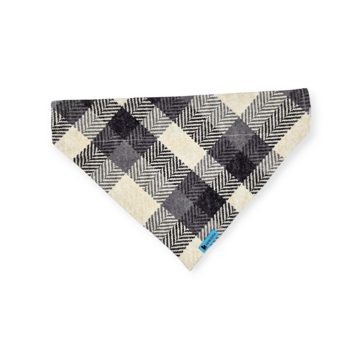 Halloween Dinosaurs/Gray Plaid Reversible Slide-on Bandana (Large)