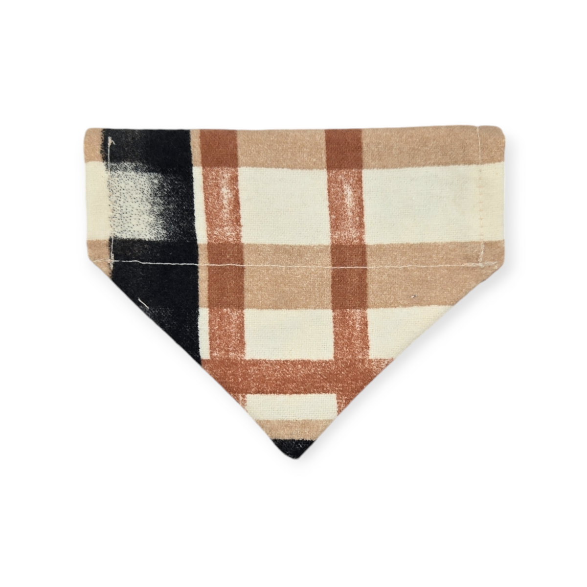 Halloween Witchy Dogs/ Brown Fall Plaid Reversible Slide-on Bandana (XX-Small)