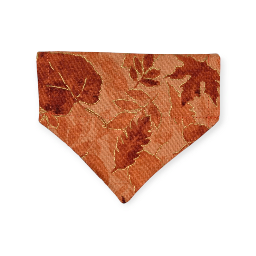 Daisy Pumpkins/ Orange Leaves Reversible Slide-on Bandana (XX-Small)