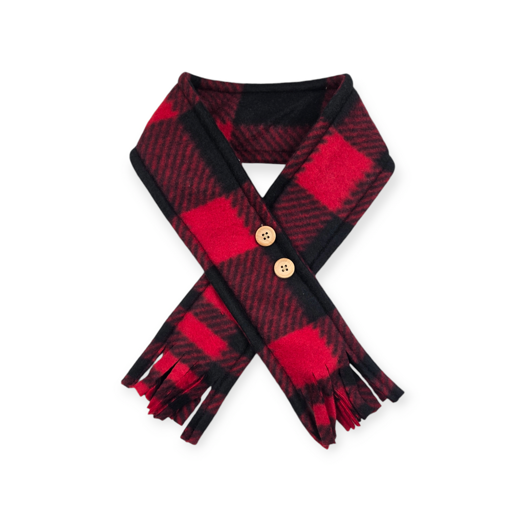 Red Luke Plaid Fleece Scarf (15" opening)