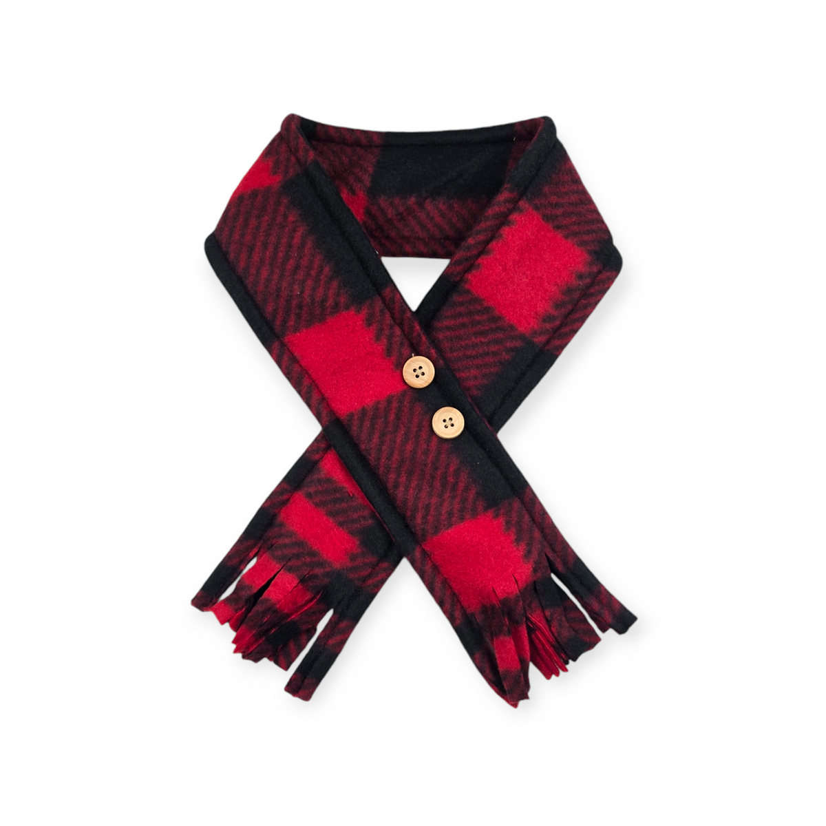 Red Luke Plaid Fleece Scarf (15" opening)