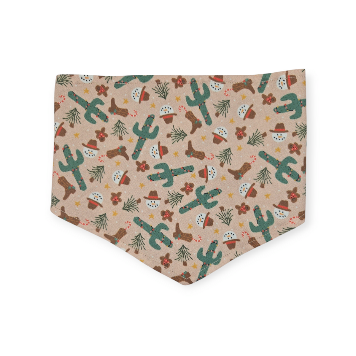 Cowboy Christmas/Brown Plaid Tie-on Bandana (Medium)