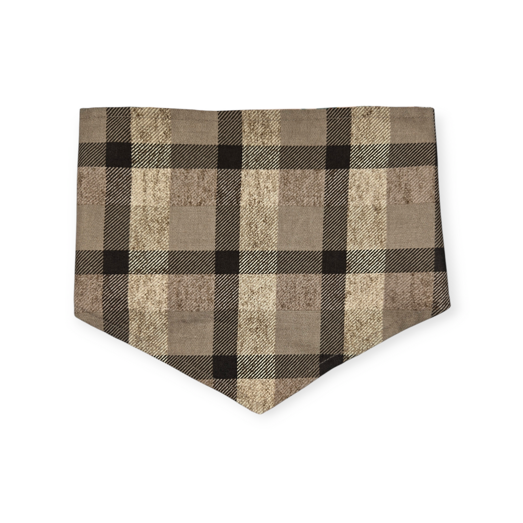 Cowboy Christmas/Brown Plaid Tie-on Bandana (Medium)