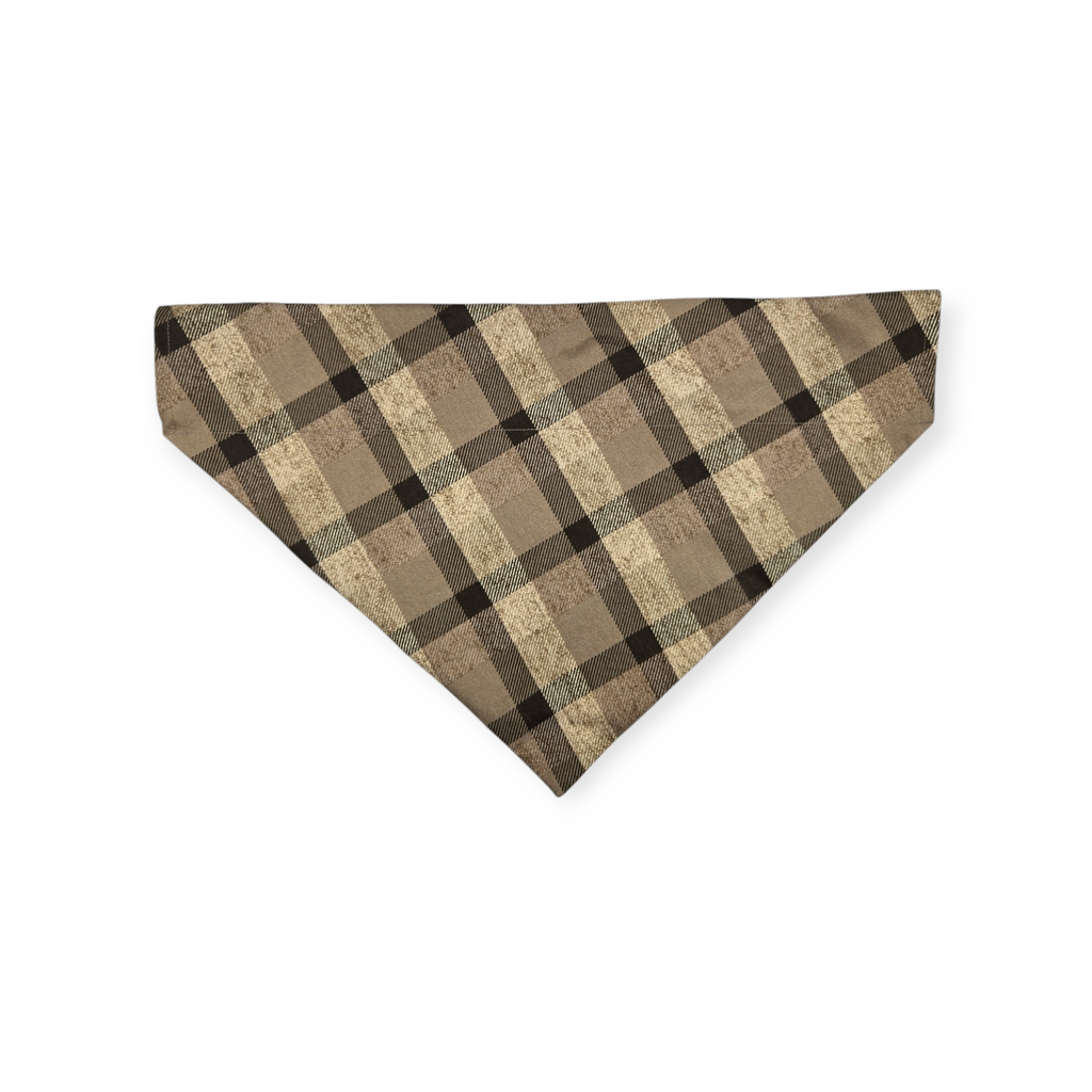 Cowboy Christmas/Brown Plaid Reversible Slide-on Bandana (X-Large)