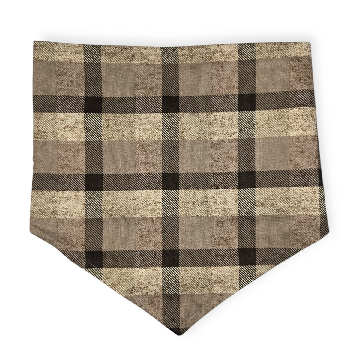 Cowboy Christmas/Brown Plaid Reversible Tie-on Bandana (Large)