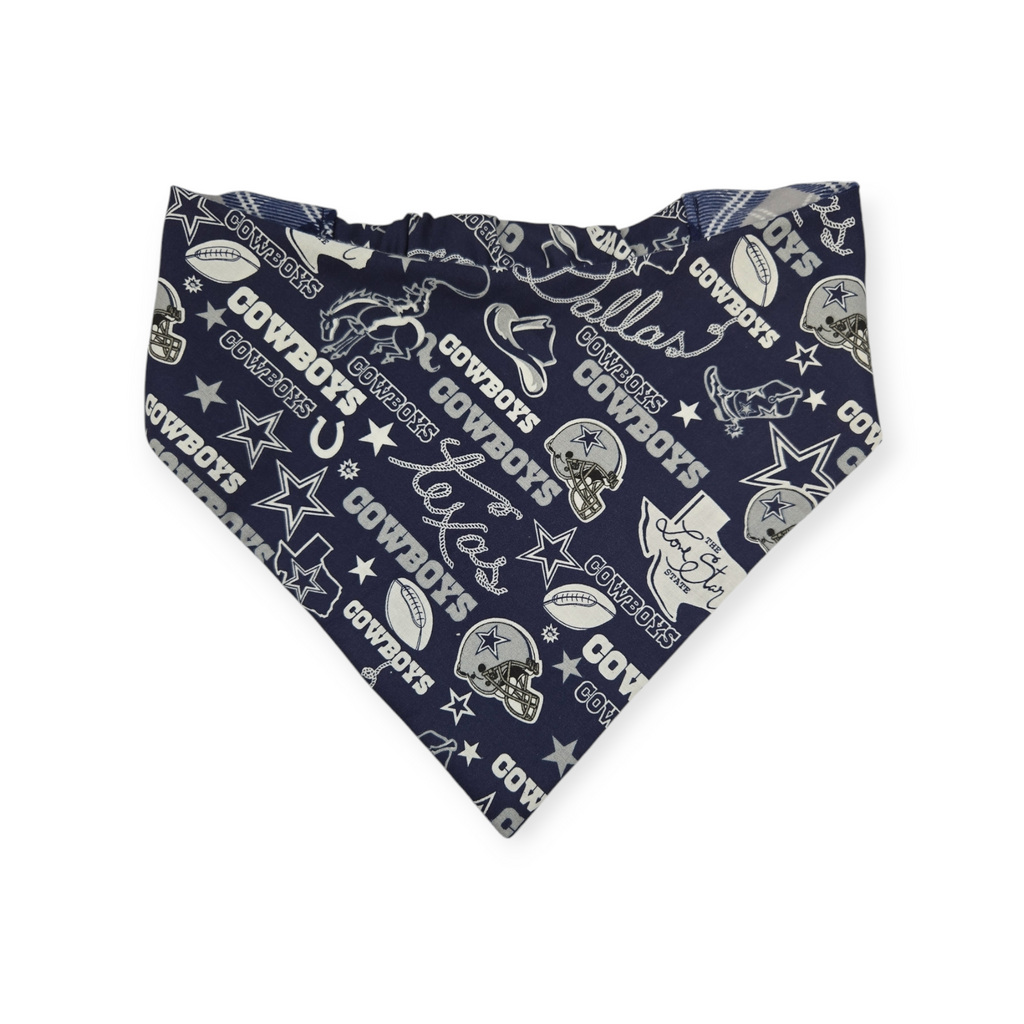 Cowboys/Dallas Plaid Reversible Slip-on Scrunchie Bandana (X-Large)