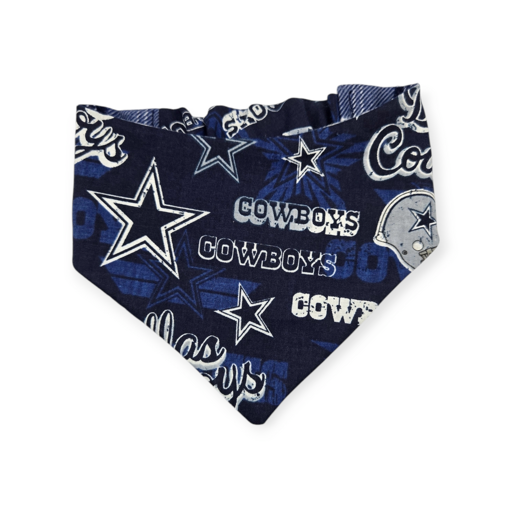 Cowboys/Dallas Plaid V2 Reversible Slip-on Scrunchie Bandana (Small)