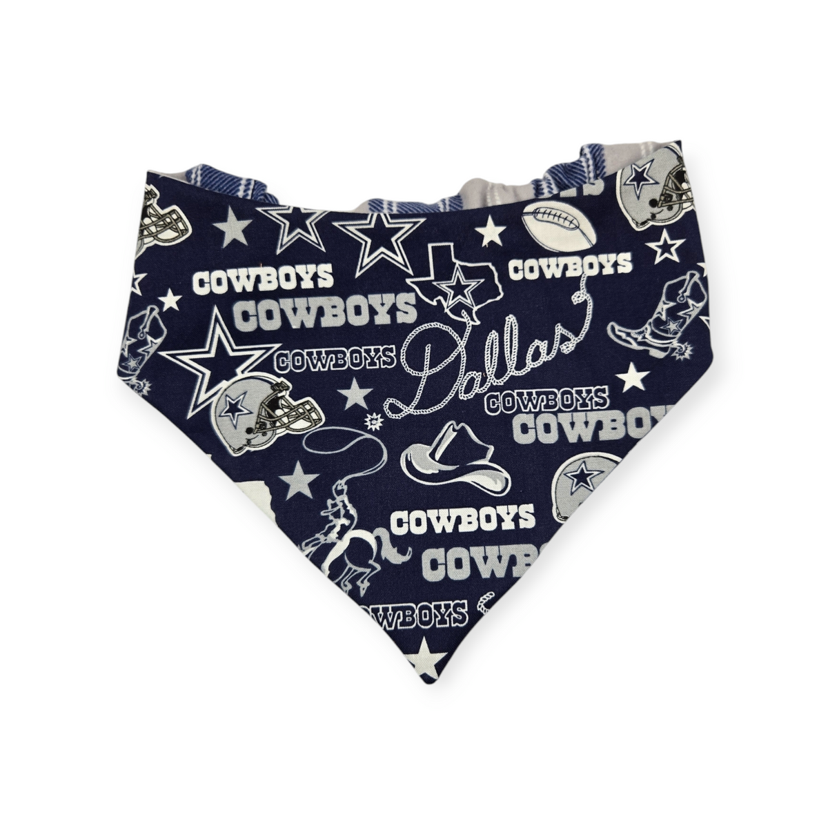 Cowboys/Dallas Plaid Reversible Slip-on Scrunchie Bandana (Medium/Large)