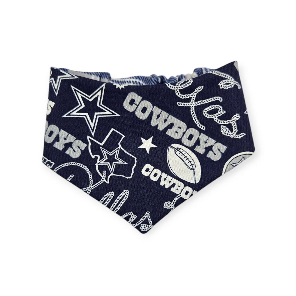 Cowboys/Dallas Plaid Reversible Slip-on Scrunchie Bandana (X-Small)