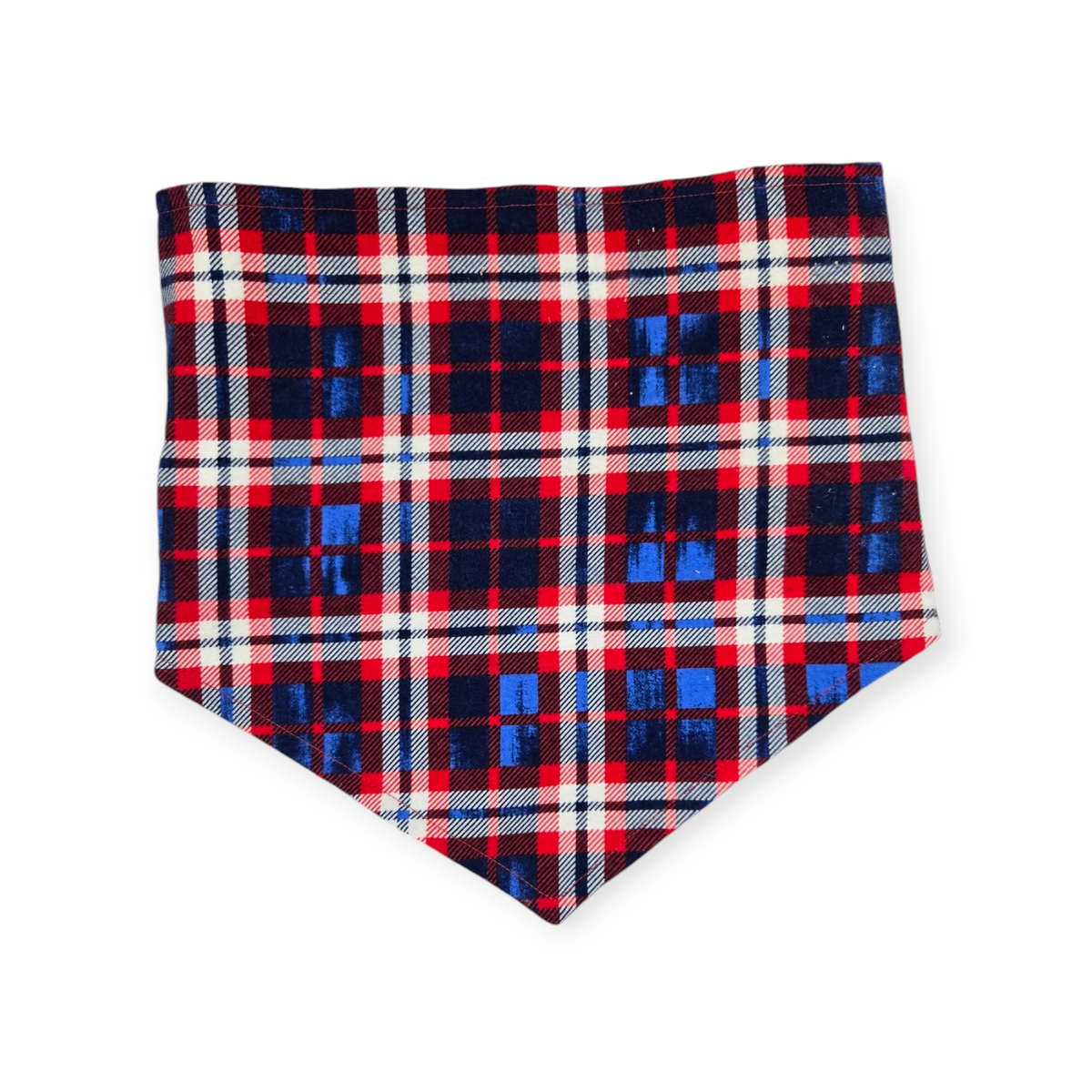 Rangers/Patriotic Plaid Reversible Tie-on Bandana (Large)