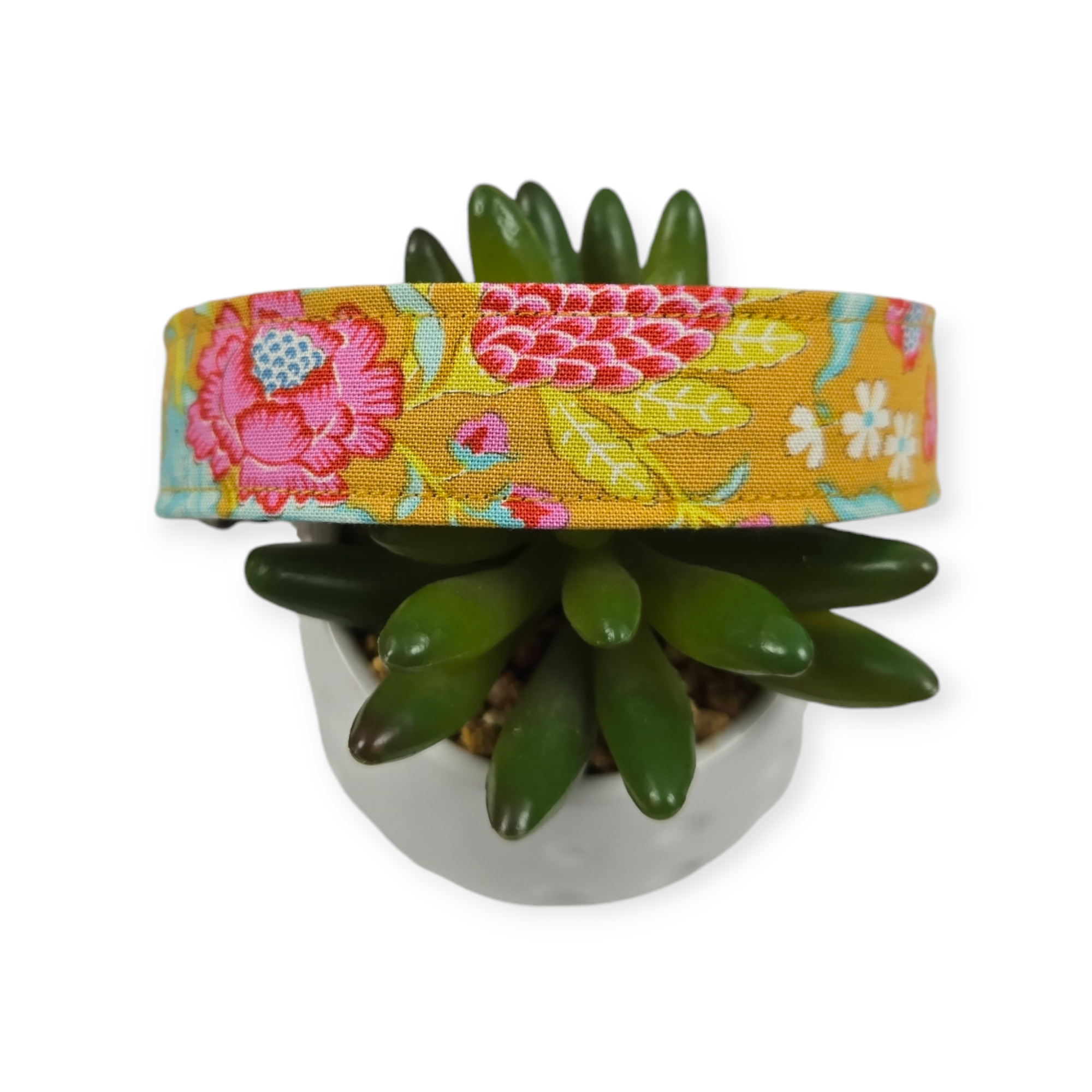Flowertangle Mustard Dog collar (Large)