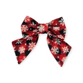 Red Snowflake Plaid Sailor Bow - 5"