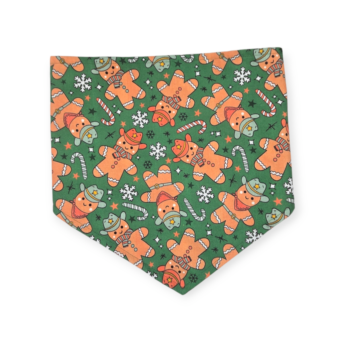 Cowboy Christmas/Glittery Christmas Plaid Reversible Tie-on Bandana (Large)