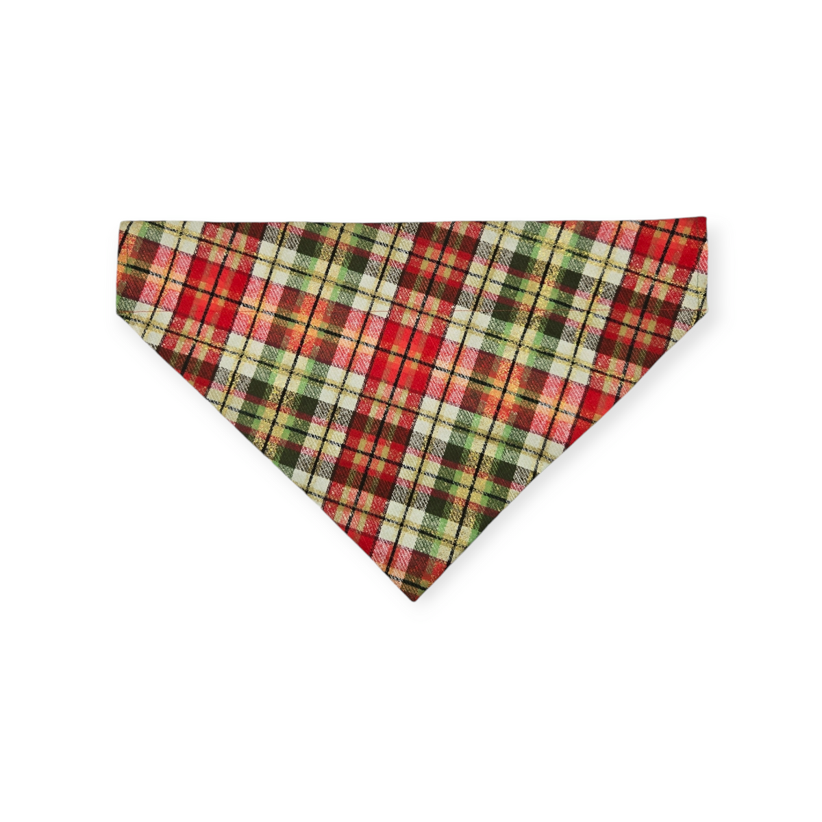 Cowboy Christmas/Glittery Christmas Plaid Reversible Slide-on Bandana (X-Large)